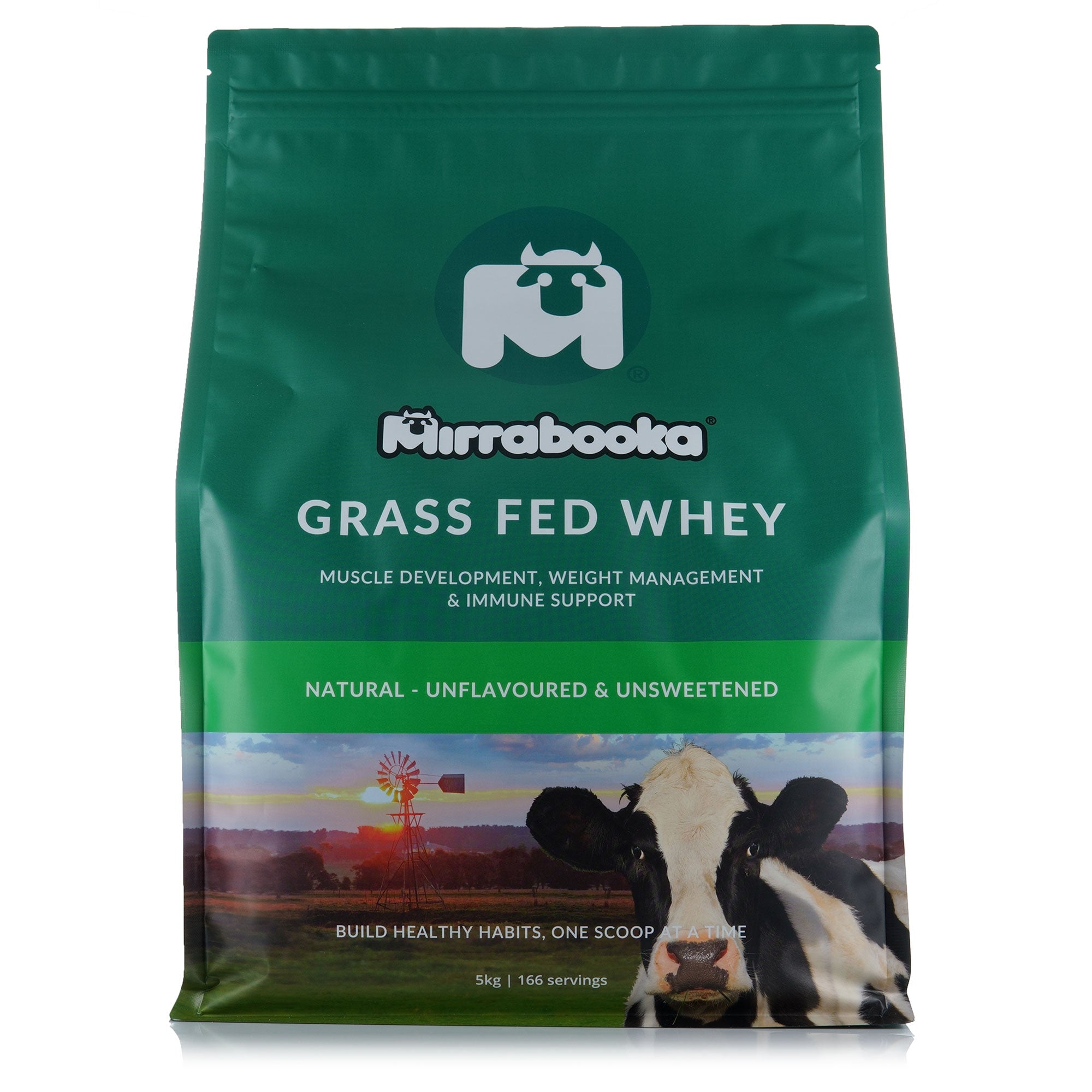 Grass Fed Whey Protein Unflavoured Natural 5kg (166 servings)