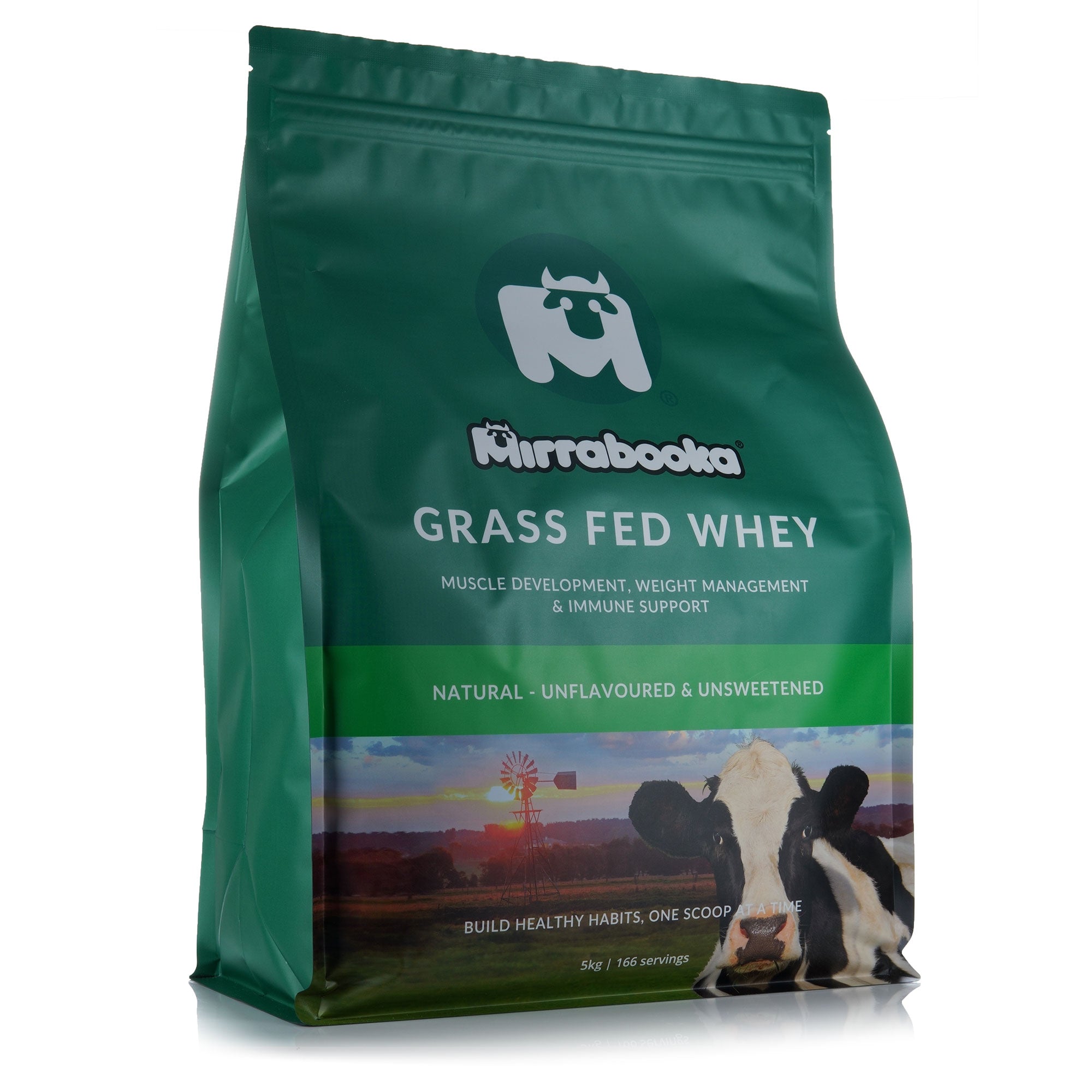 Grass Fed Whey Protein Unflavoured Natural 5kg (166 servings)
