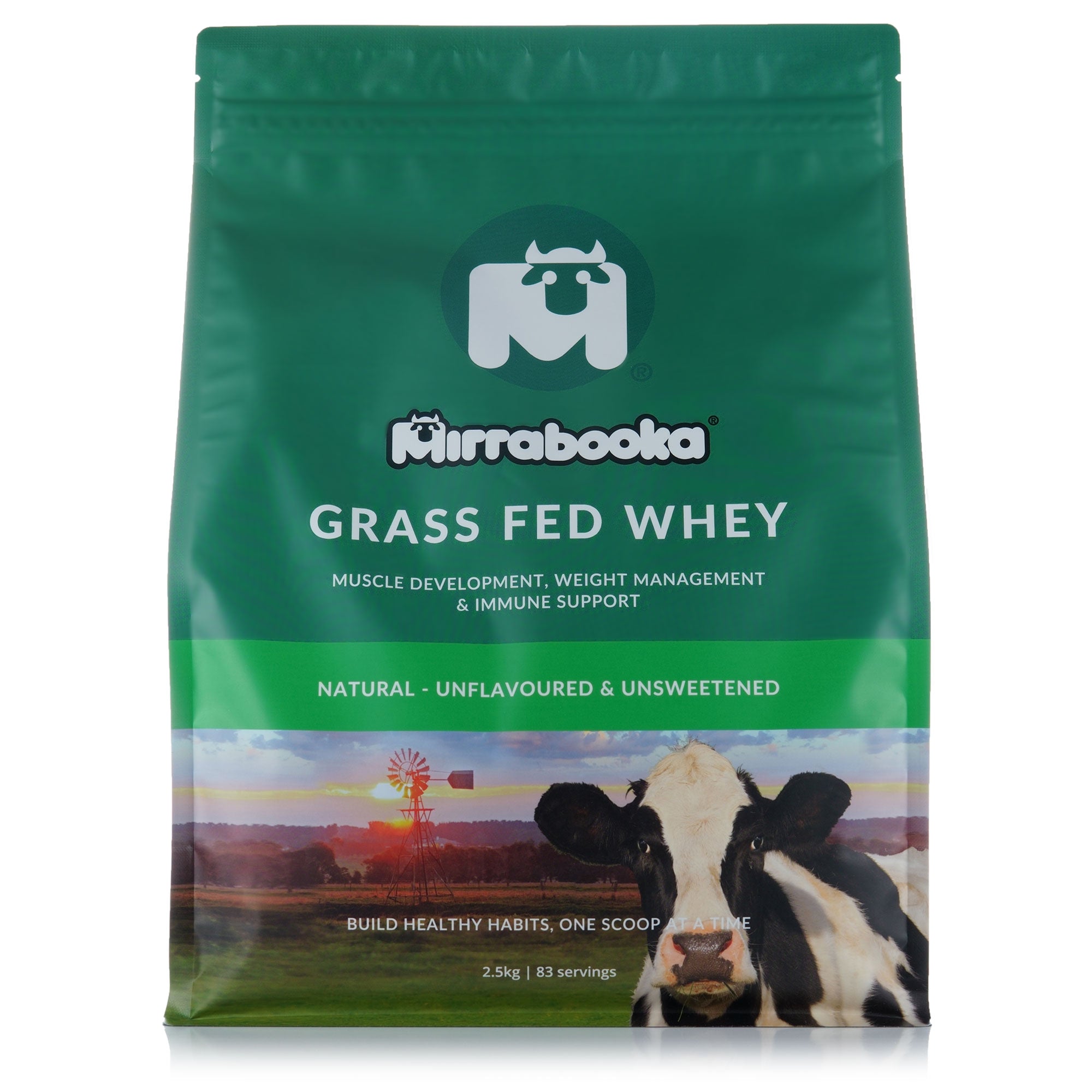 Grass Fed Whey Protein Unflavoured Natural 2.5kg (83 servings)