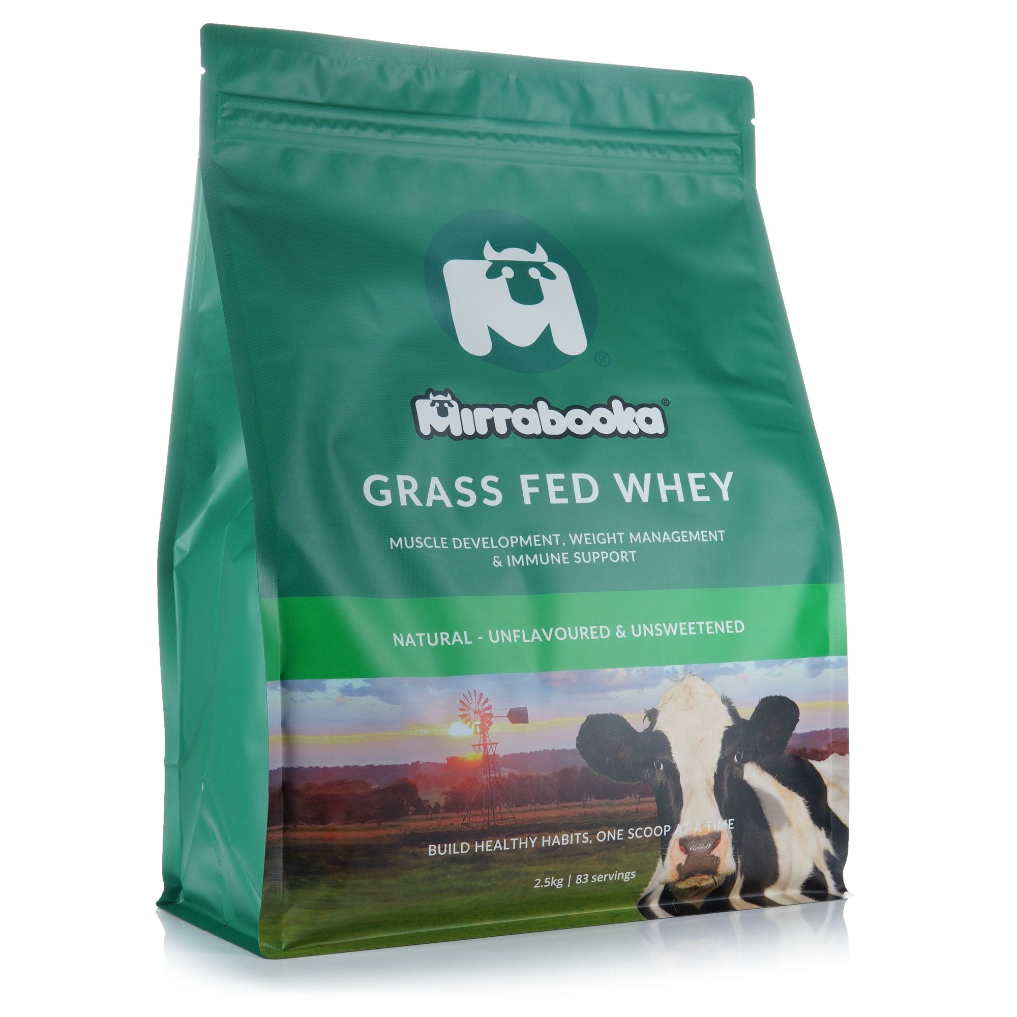 Grass Fed Whey Protein Unflavoured Natural 2.5kg (83 servings)