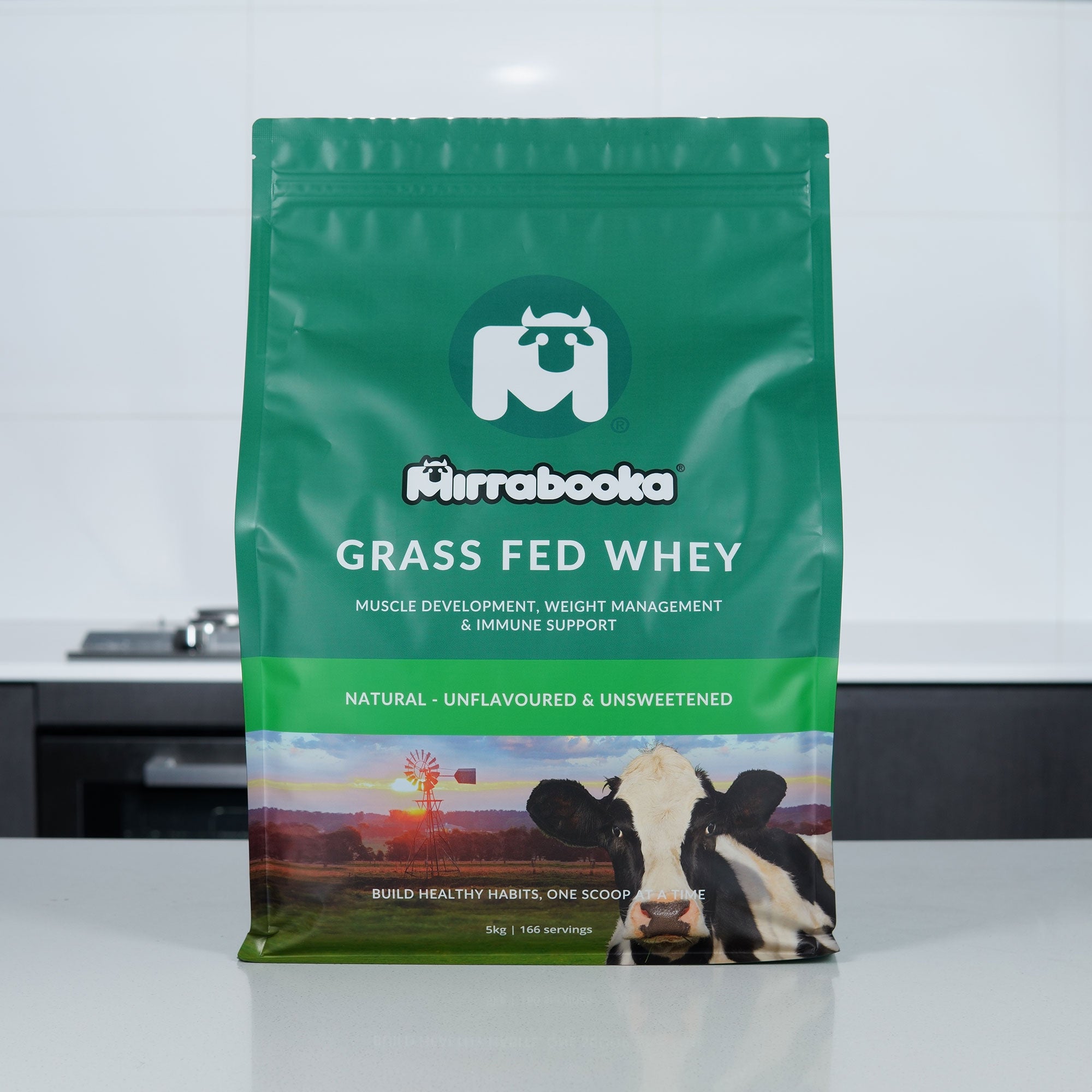 Grass Fed Whey Protein Unflavoured Natural 5kg (166 servings)