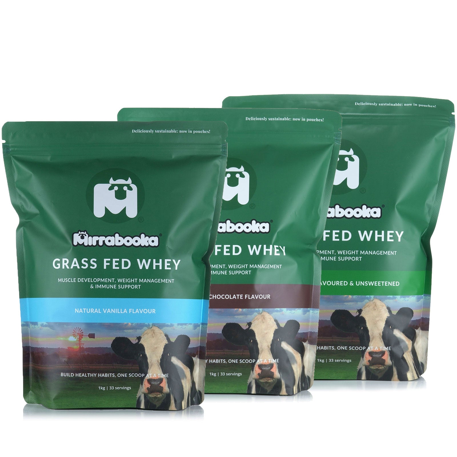 Grass Fed Whey 1kg Starter Pack (3 Pack)