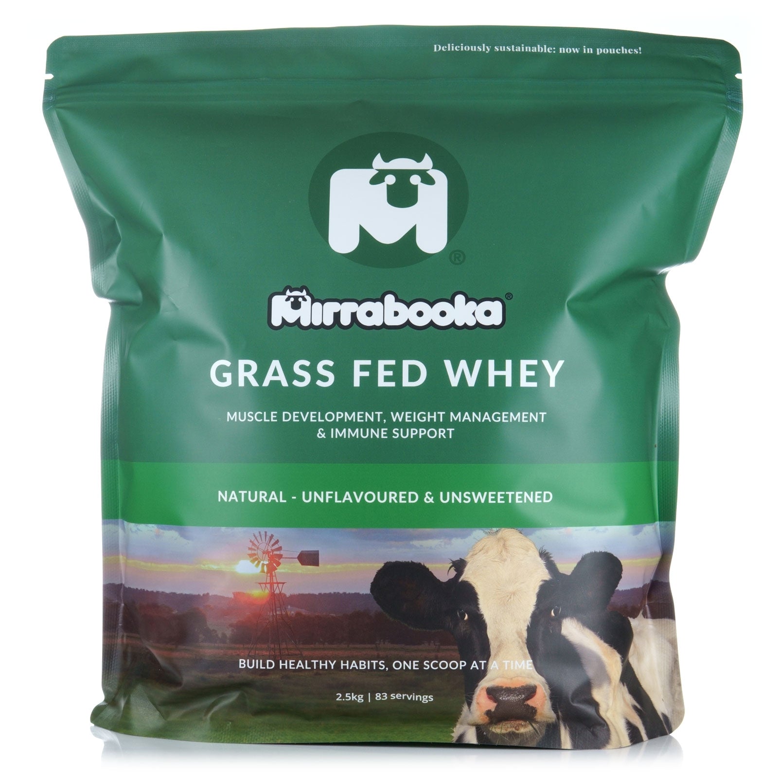 Grass Fed Whey Protein Unflavoured Natural 2.5kg (83 servings)