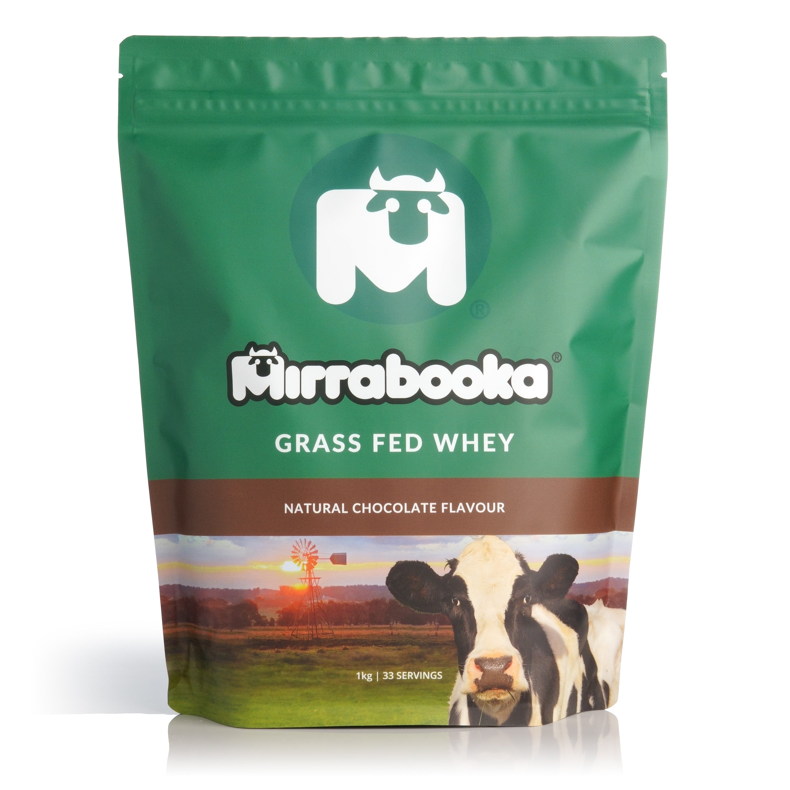 Grass Fed Whey Protein Chocolate 1kg (33 servings)