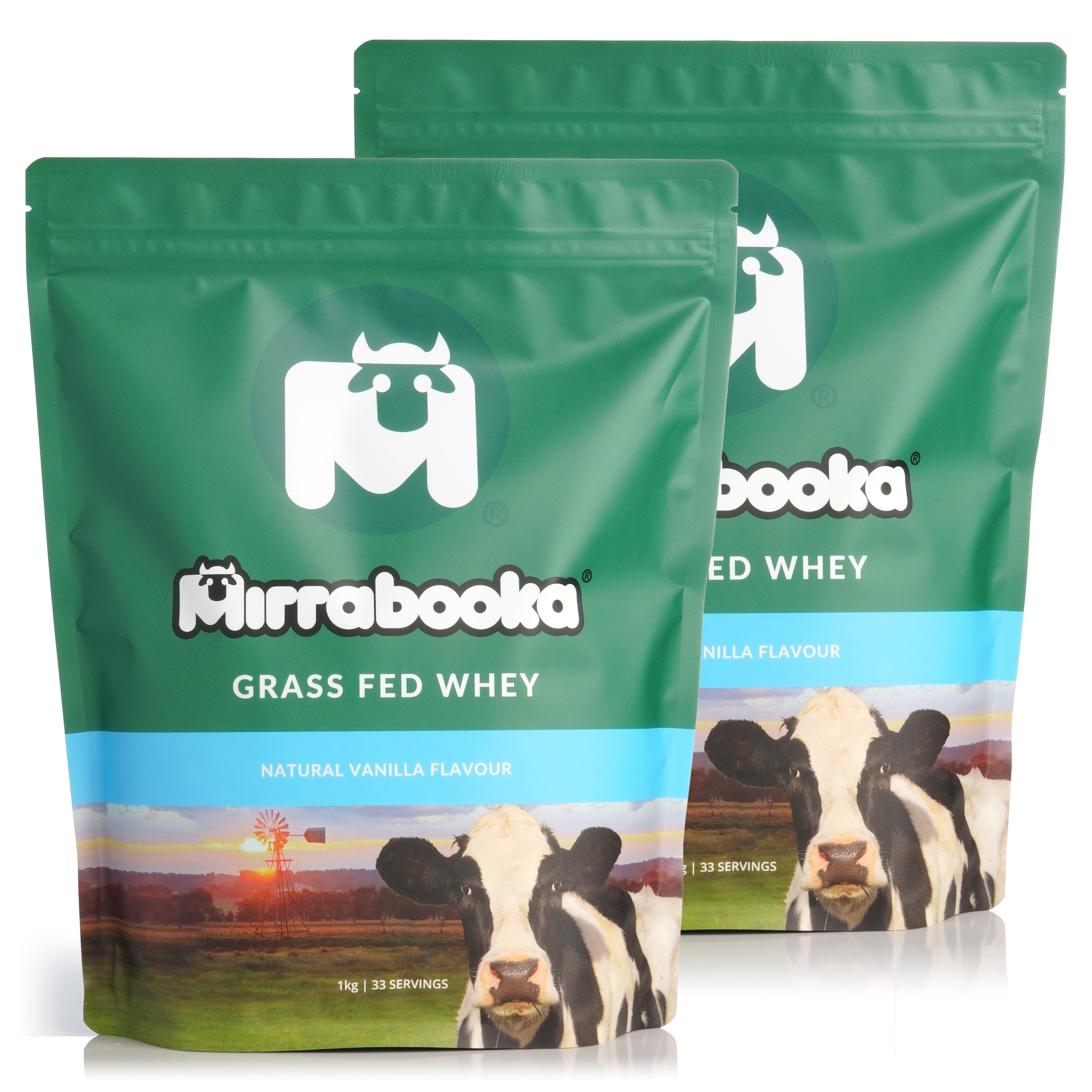 Grass Fed Whey Protein 2 x 1kg Vanilla Twin Pack