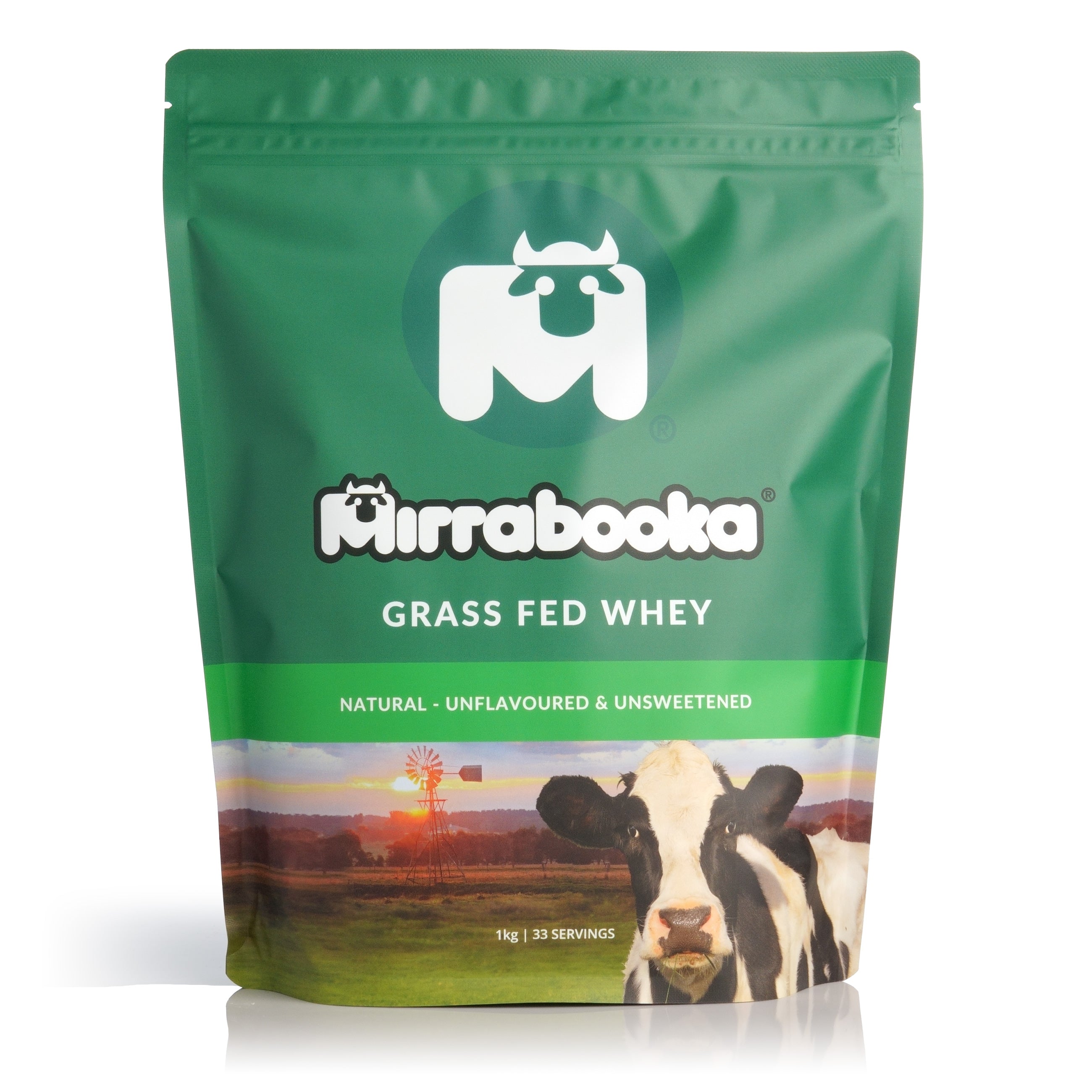 Grass Fed Whey Protein Unflavoured Natural 1kg (33 servings)