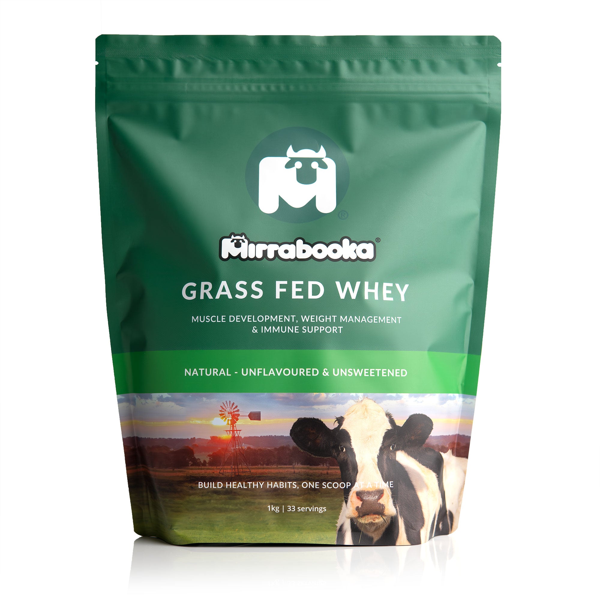 Grass Fed Whey Protein Unflavoured Natural 1kg (33 servings)