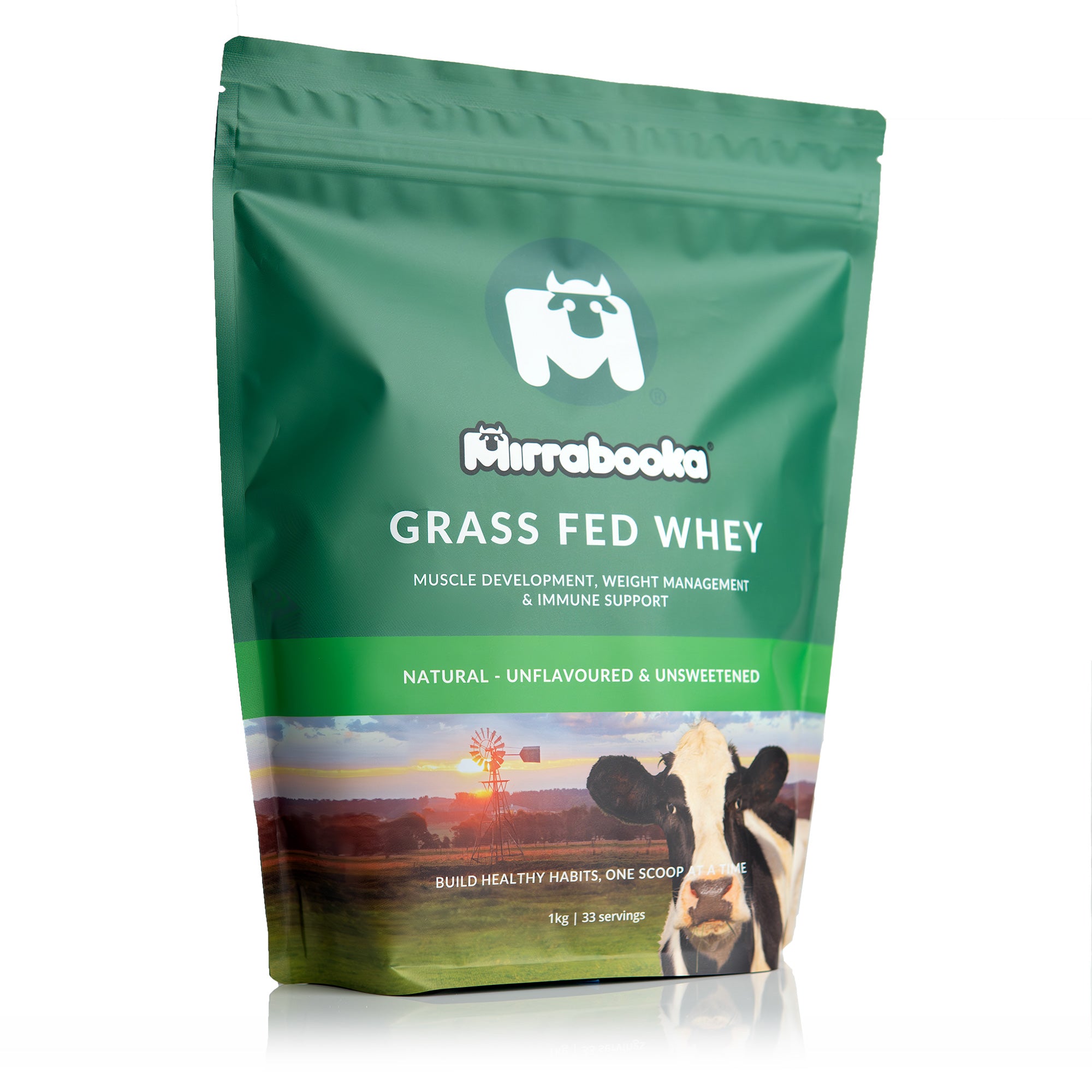Grass Fed Whey Protein Unflavoured Natural 1kg (33 servings)