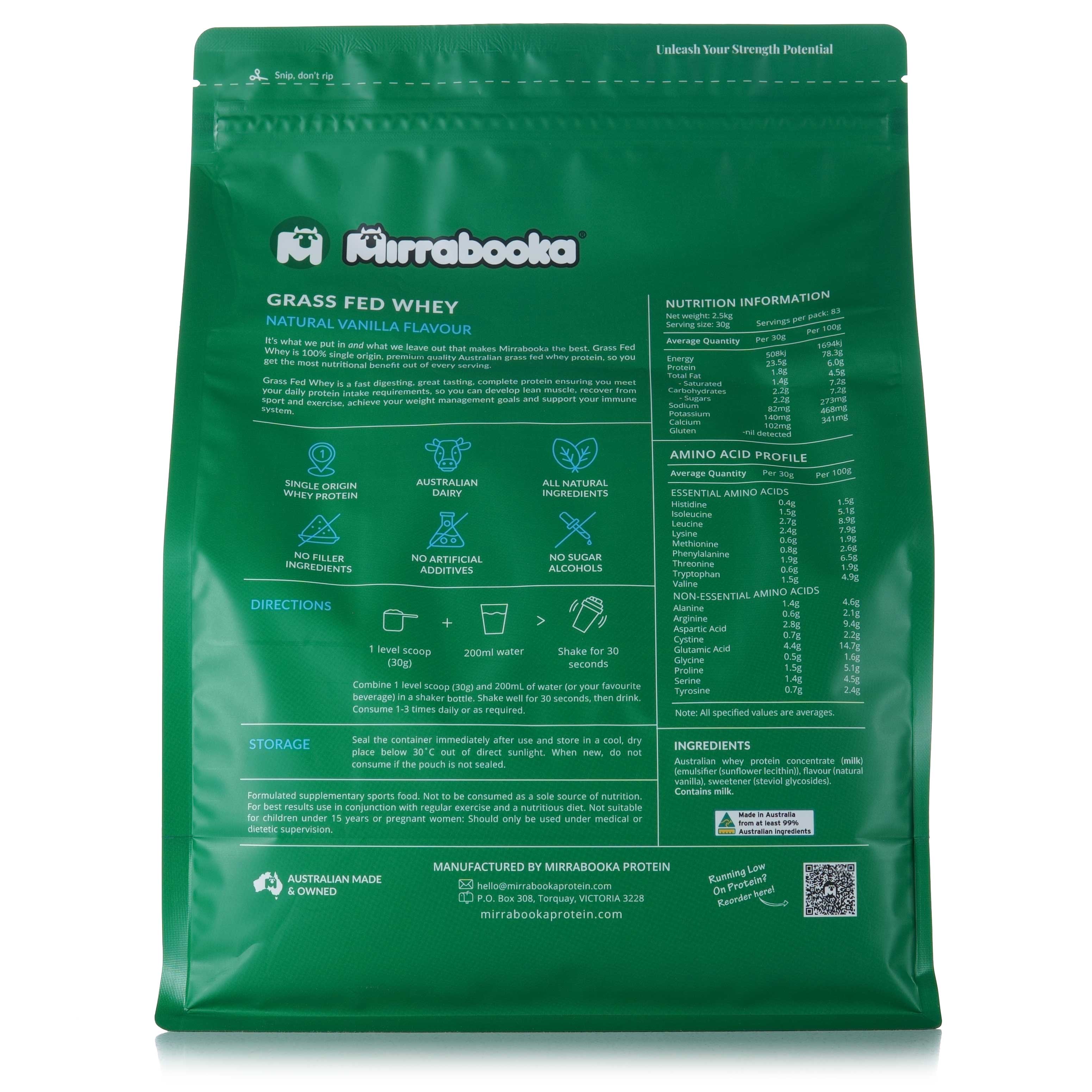 Grass Fed Whey Protein 2.5kg Vanilla & 2.5kg Chocolate Most Popular Duo Pack