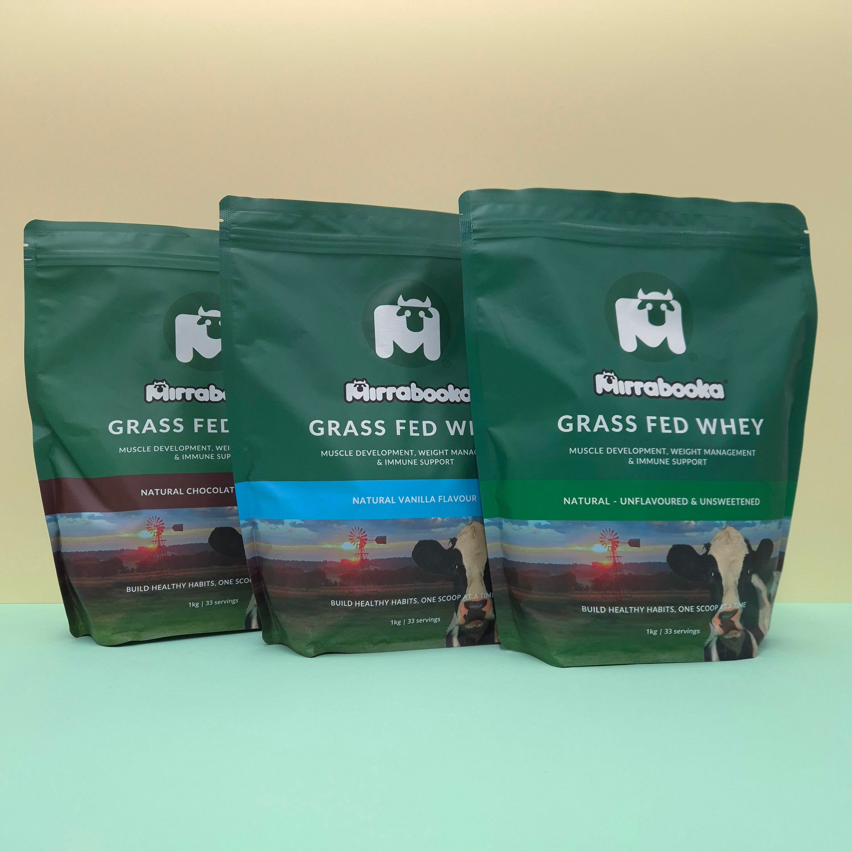 Grass Fed Whey 1kg Starter Pack (3 Pack)