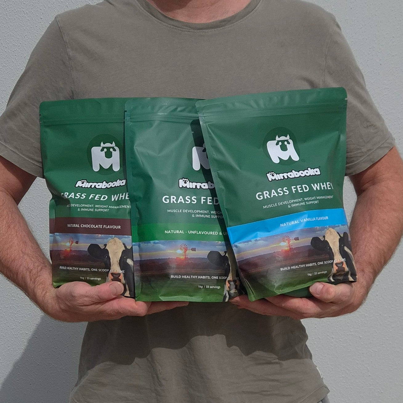 Grass Fed Whey 1kg Starter Pack (3 Pack)