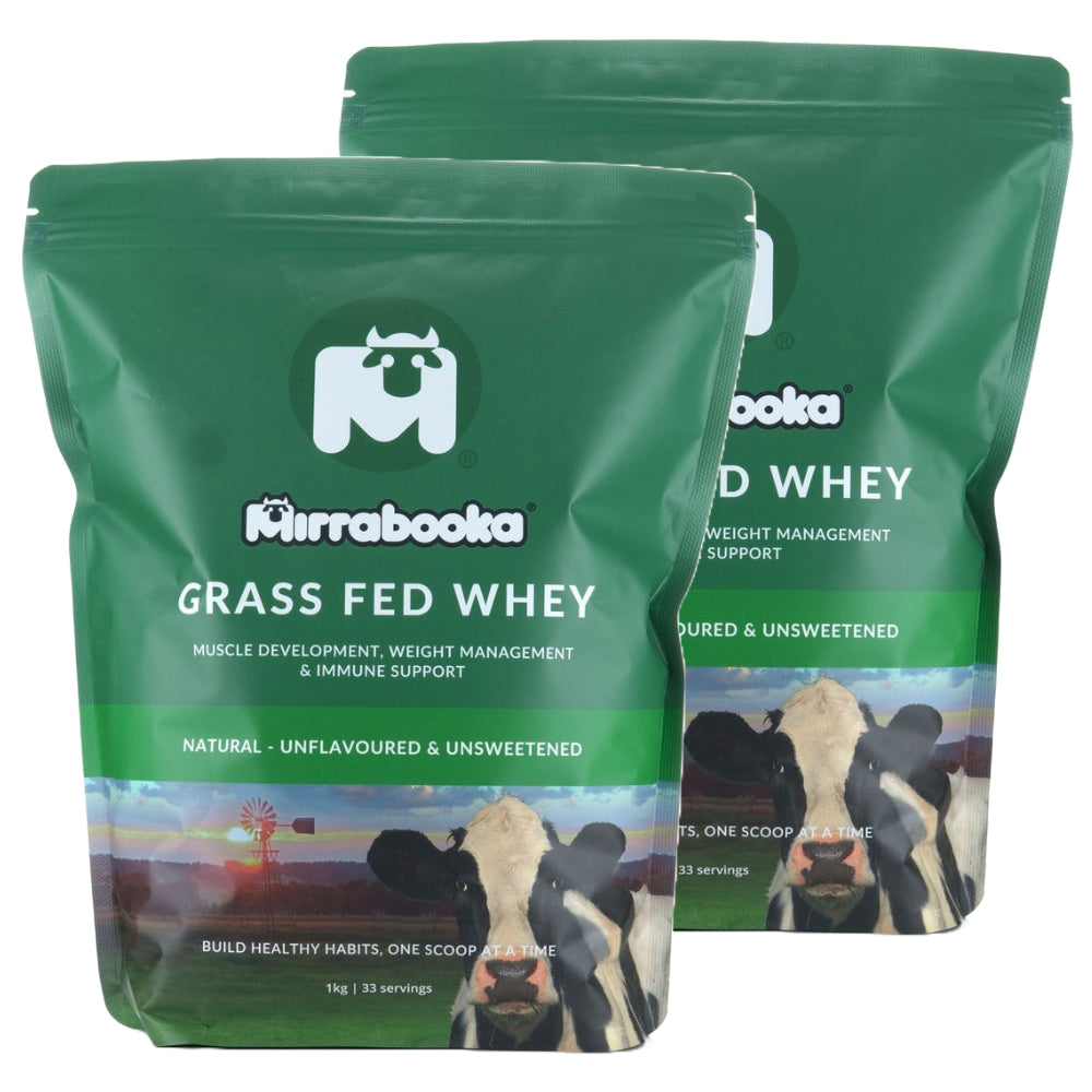 Grass Fed Whey Protein 2 x 1kg Natural Twin Pack