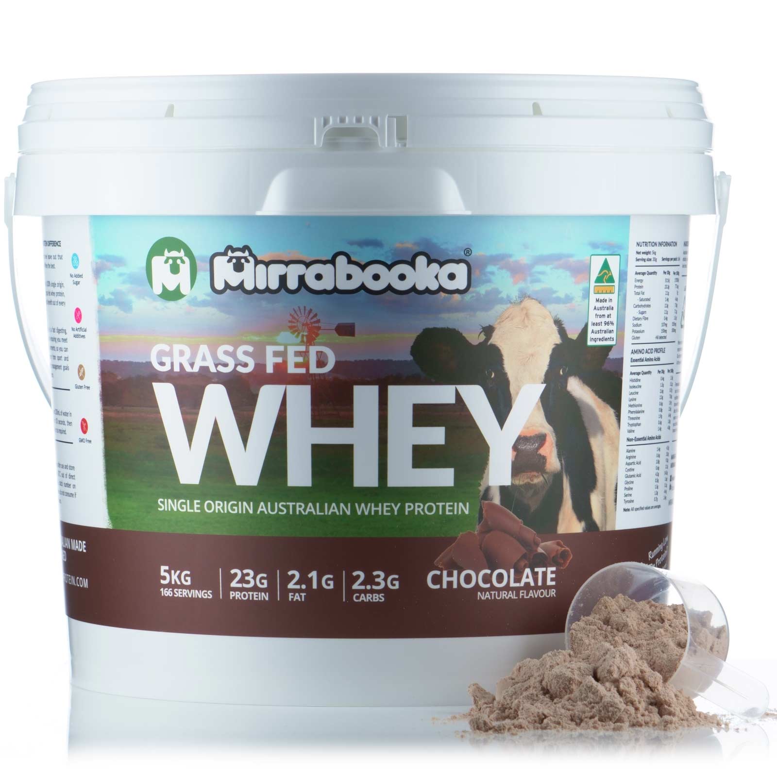 Grass Fed Whey Protein Chocolate 5kg (166 servings)