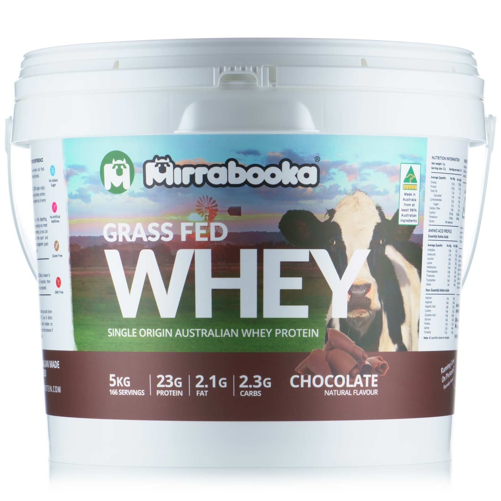 Grass Fed Whey Protein Chocolate 5kg (166 servings)
