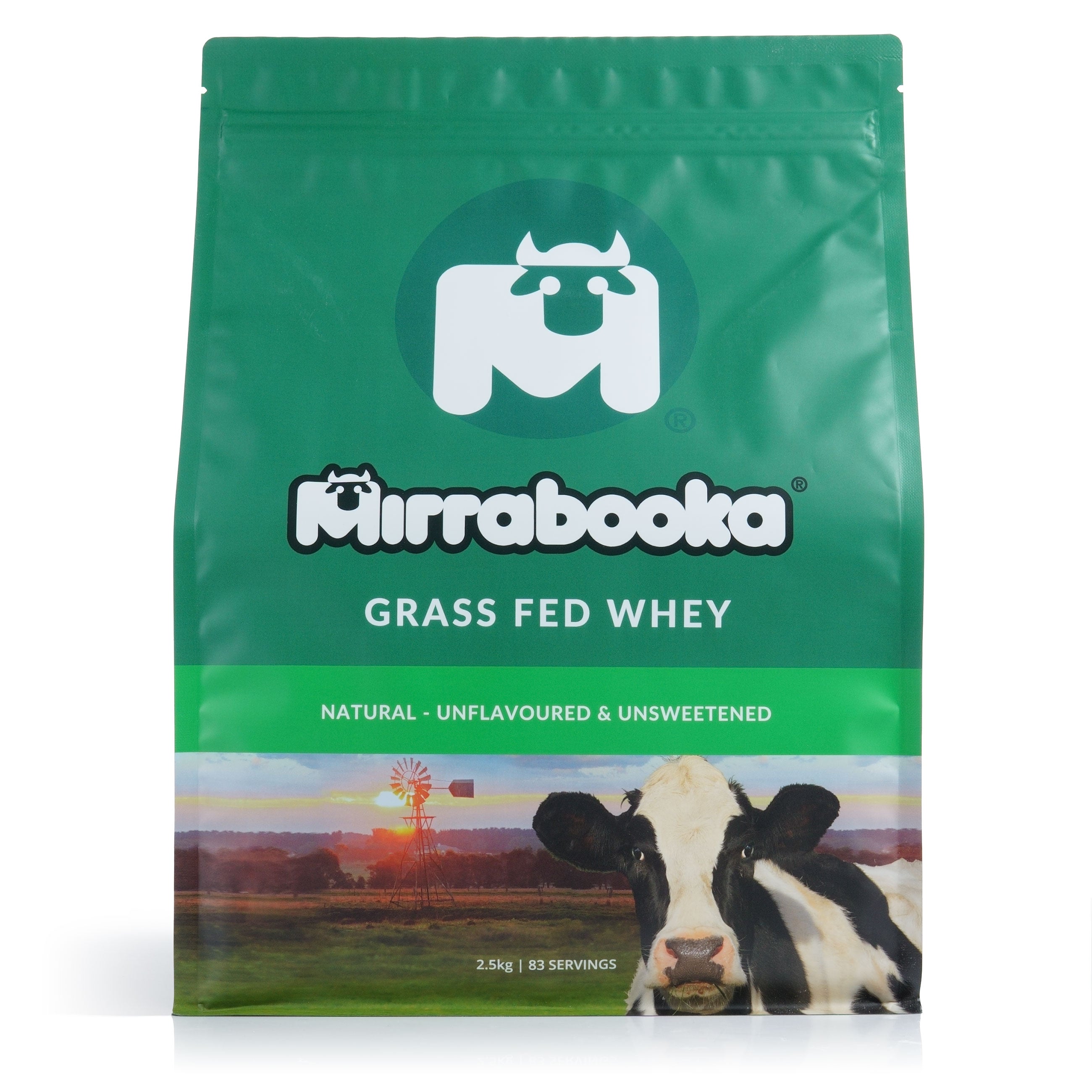 Grass Fed Whey Protein Unflavoured Natural 2.5kg (83 servings)