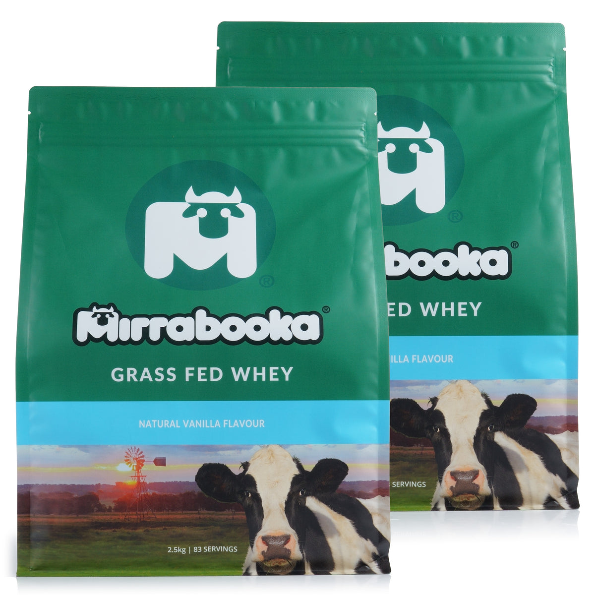 Grass Fed Whey Protein 2 x 2.5kg Vanilla Twin Pack