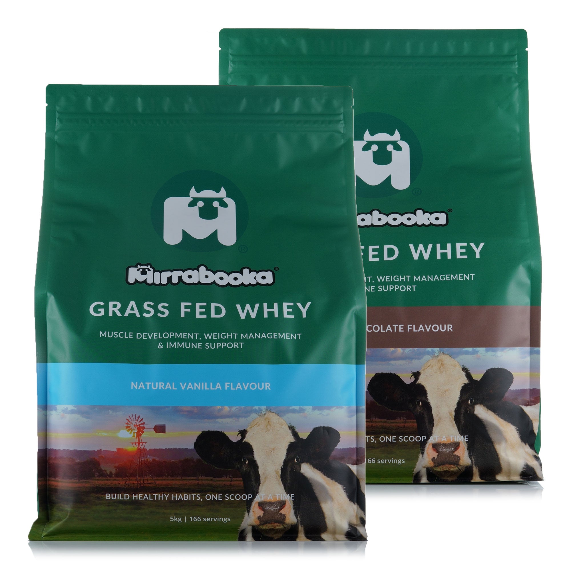 Grass Fed Whey Protein 5kg Vanilla & 5kg Chocolate Most Popular Duo Pack