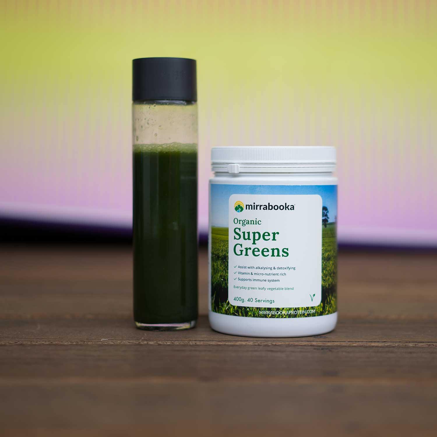 400g Unflavoured Australian Organic Super Greens (40 servings) - Mirrabooka Protein