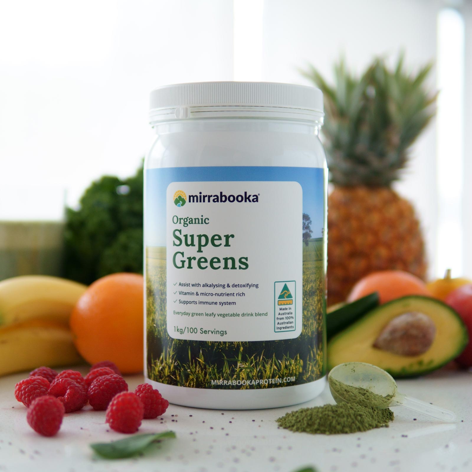 Organic Super Greens Unflavoured 1kg (100 servings)