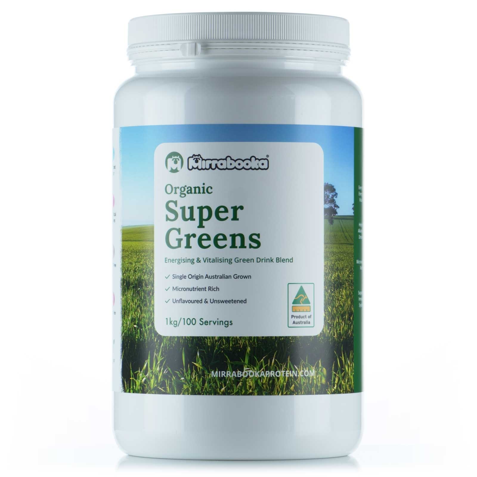 Organic Super Greens Unflavoured 1kg (100 servings)