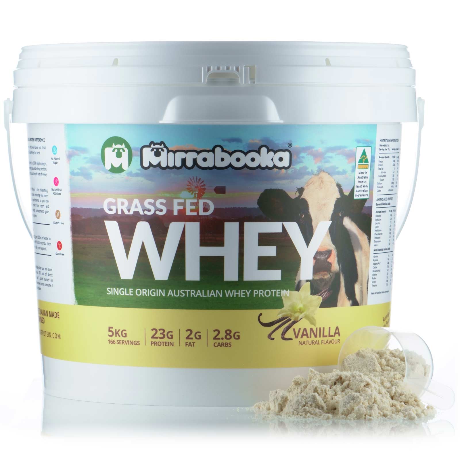 Grass Fed Whey Protein Vanilla 5kg (166 servings)