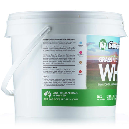 Grass Fed Whey Protein Unflavoured Natural 5kg (166 servings)